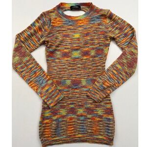 Cider Knit Mini Dress Cut Out Back Colorful‎ Bodycon Small